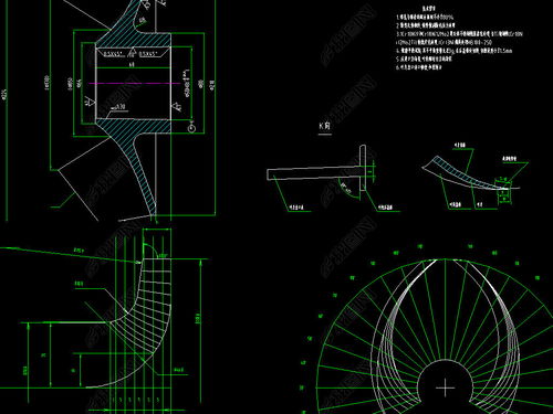 机械零件叶轮CAD制造图设计平面图下载